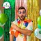 Hawaiian Luau Party Decorations – Set of 2 Foil Fringe Curtains (3.3 x 6.6 ft) in Green, Brown & Yellow, Perfect as Photo Booth Props or Tinsel Streamer Backdrops for Tropical Summer Aloha Parties